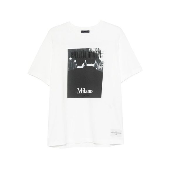 Emporio Armani Men Printed Cotton T-Shirt